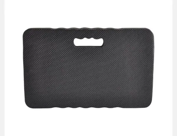 A black kneeling pad with handles on top of it.