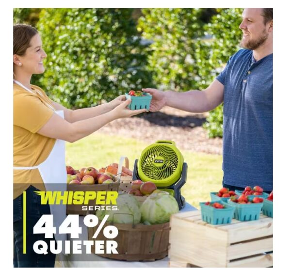 A woman handing a man some food at an outdoor market.