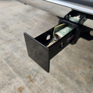Preferred Tool Sales Hitch Vault turns a 2" tow hitch receiver into a secure, mobile vault or safe.