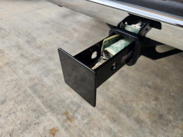 Preferred Tool Sales Hitch Vault turns a 2" tow hitch receiver into a secure, mobile vault or safe.